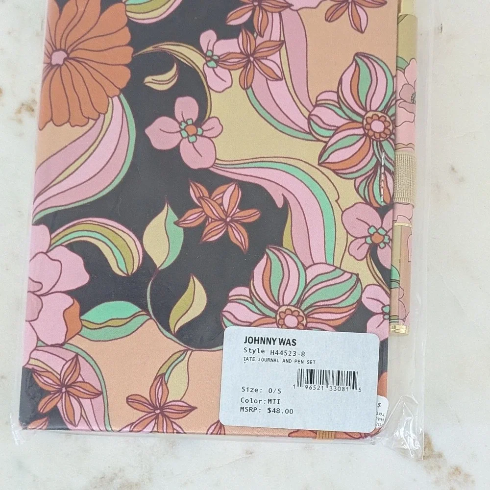 New Johnny Was Tate Journal and Pen Set Floral‎ Multi H44523-8 Boho Retro $48